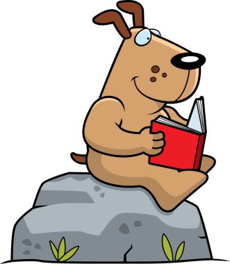 okuma karikatür köpek
