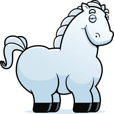 Gülümseyen karikatür at