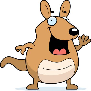 Çizgi film Wallaby sallayarak