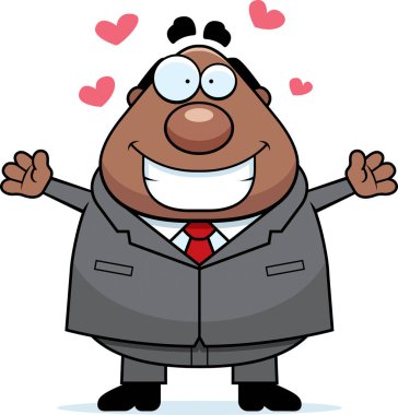 Çizgi film patron kucaklama