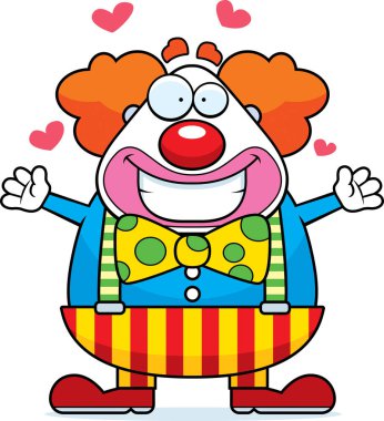 Çizgi film palyaço kucaklama