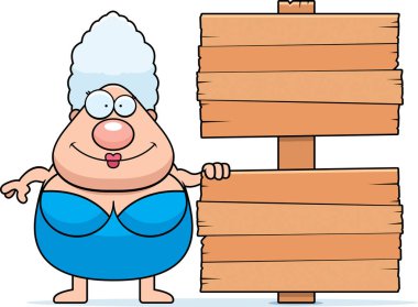 Çizgi film kadın Beach işareti