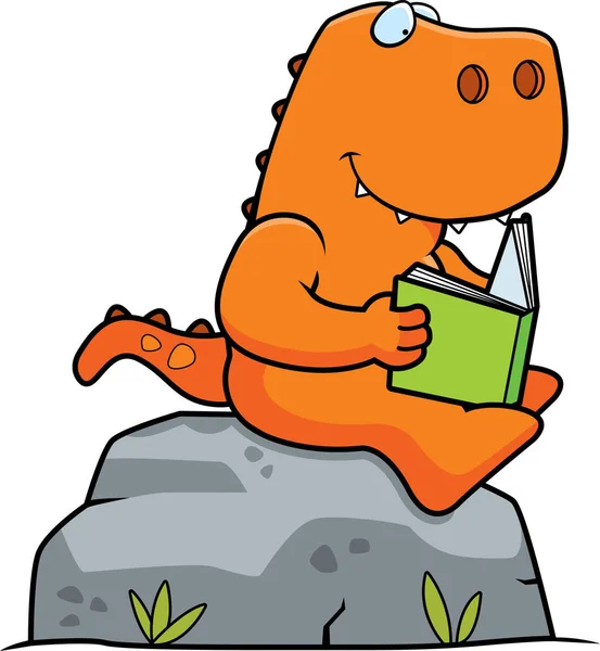 Cartoon dinosaurus lezing — Stockvector