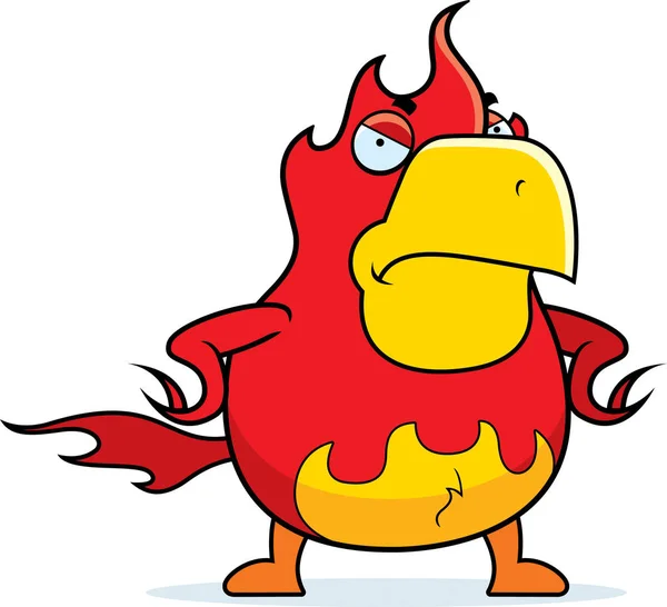 Cartoon Phoenix Angry — Stock Vector