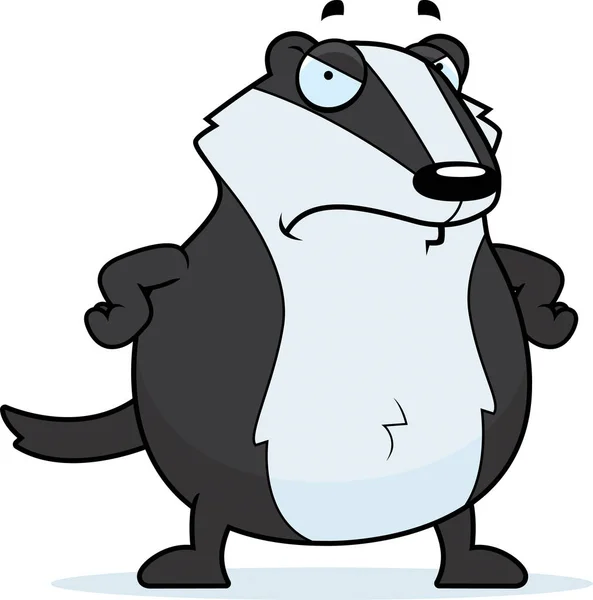 Cartoon Badger boos — Stockvector