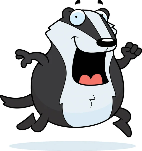 Cartoon Badger Running — Stockvector