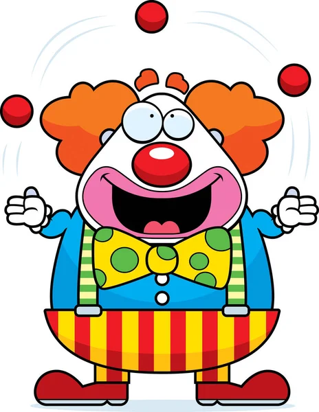 Cartone animato clown giocoleria — Vettoriale Stock