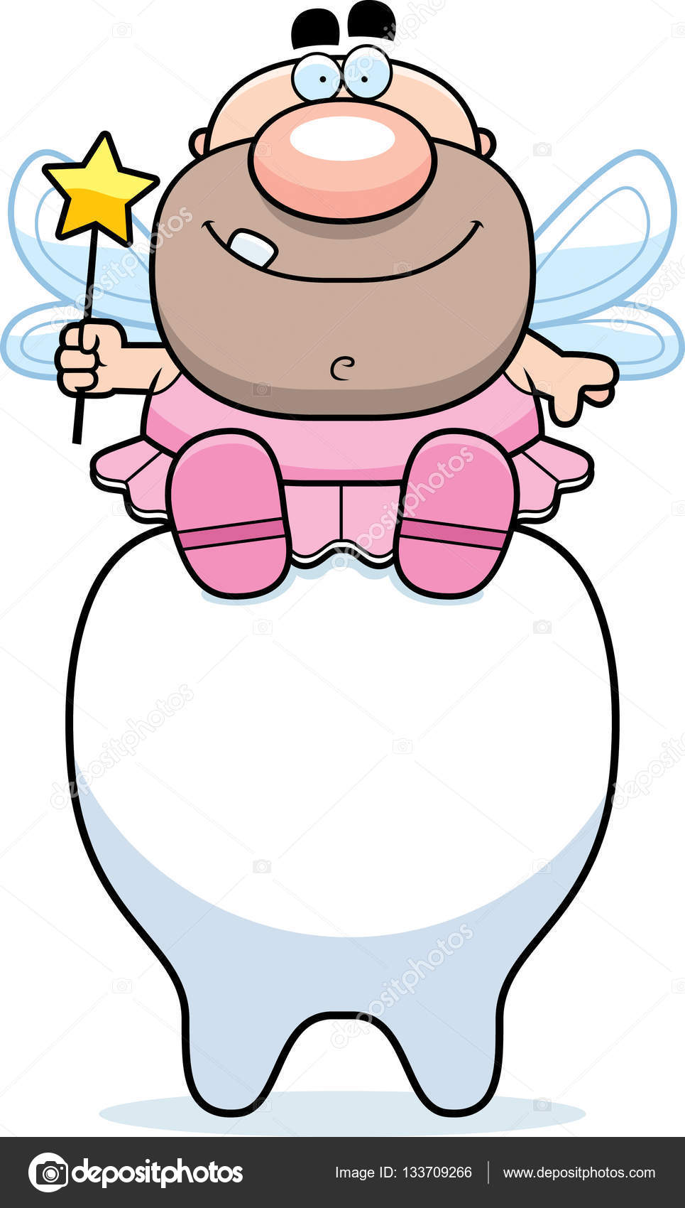 Dessin animé Fée des dents Assis image vectorielle par cthoman