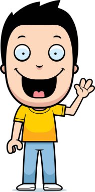 Cartoon Boy Waving