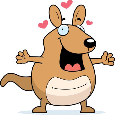 Çizgi film Wallaby kucaklama