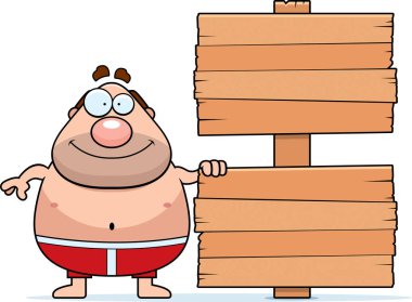 Çizgi film adam Beach işareti