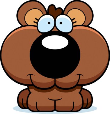 Gülümseyen karikatür ayı yavrusu