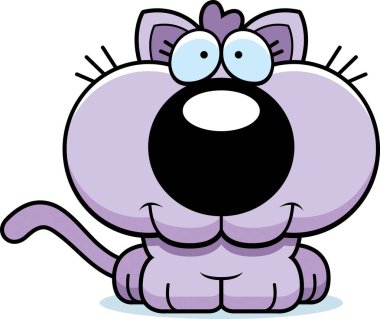 Gülümseyen karikatür kedi yavrusu