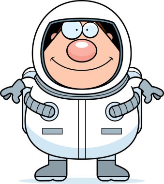 çizgi film astronot gülümseyen