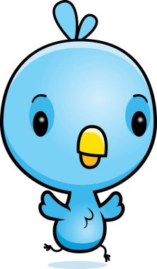 Çizgi film mavi kuş çalışan