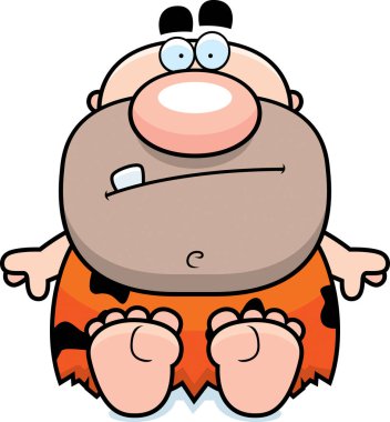 Çizgi film mağara adamı oturma