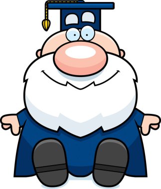 Çizgi film Profesör oturma