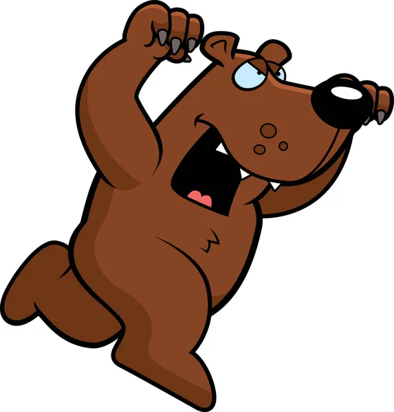 Urso dos desenhos animados atacando — Vetor de Stock