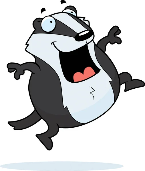Dessin animé Badger Jumping — Image vectorielle
