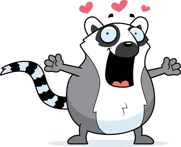 Cartoon Lemur Hug — Stock Vector