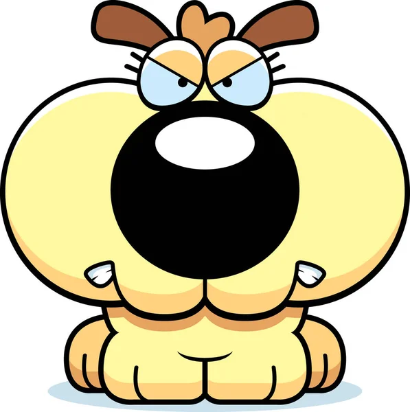Cartoon Puppy Angry - Stok Vektor