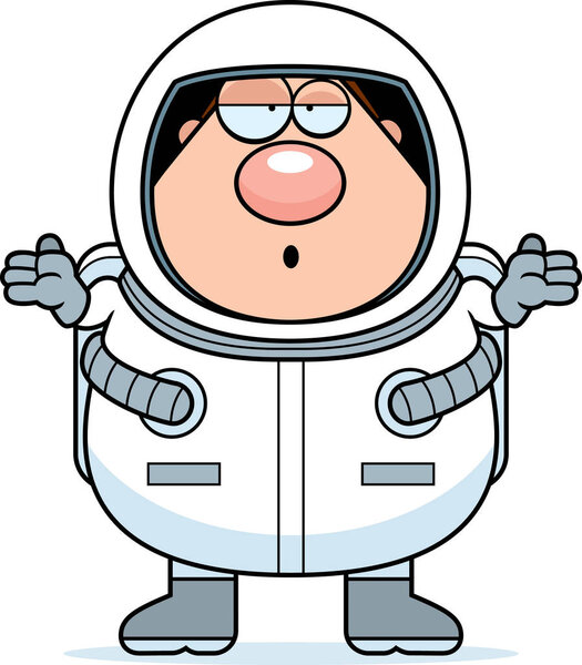 Cartoon Astronaut Confused