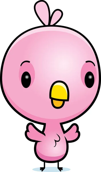 Uccello rosa bambino del fumetto — Vettoriale Stock