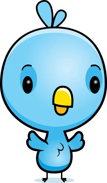 Bébé dessin animé oiseau bleu — Image vectorielle