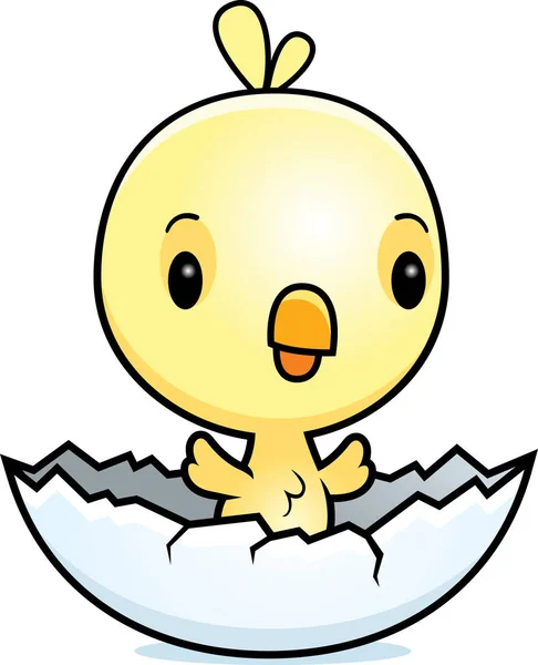 Cartoon Baby Chick Hatching — Stock Vector