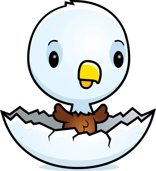 Cartoon Baby Eagle Hatching — Stock Vector