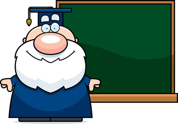 Cartoon Professor Chalkboard — Stock Vector