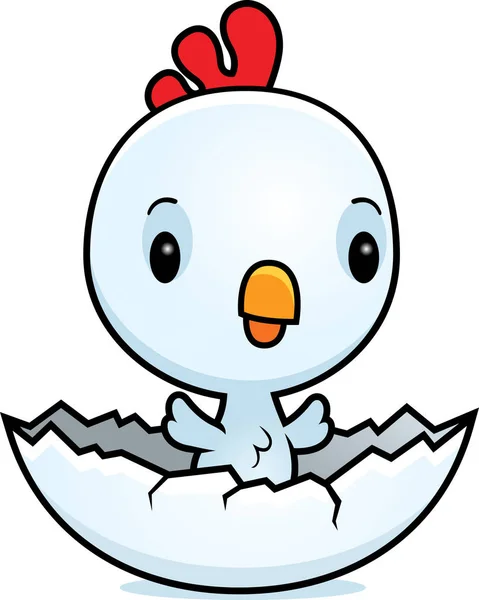 Cartoon Baby Rooster Hatching — Stock Vector