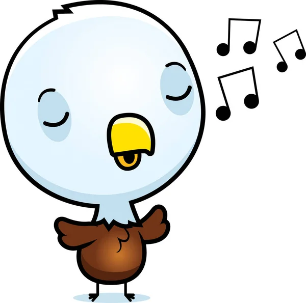 Cartoon Baby Eagle Singing — Stock Vector