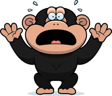 Çizgi film şempanze panik