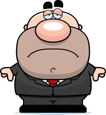 Üzgün çizgi film işadamı