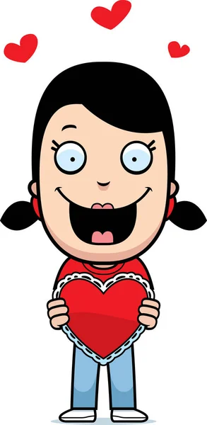 Chica de dibujos animados San Valentín — Vector de stock