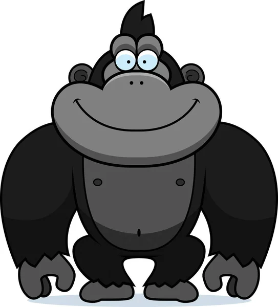 Gorila de dibujos animados sonriendo — Vector de stock