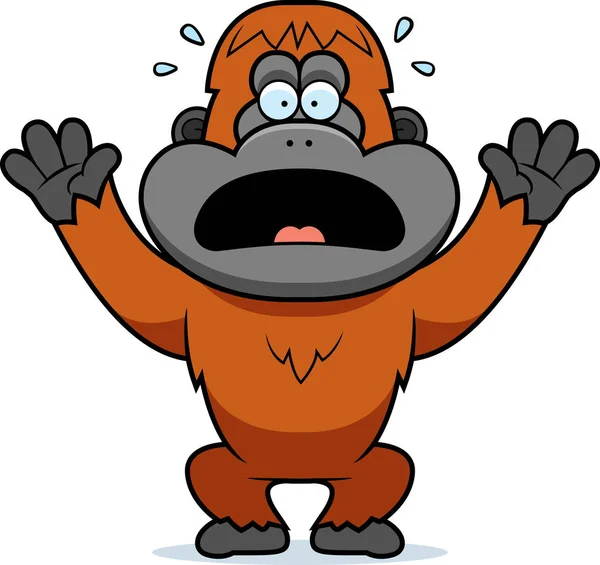Desenhos animados Orangutan em pânico — Vetor de Stock