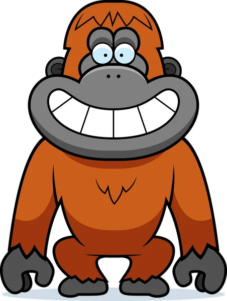 Rajzfilm orangután vigyorral — Stock Vector