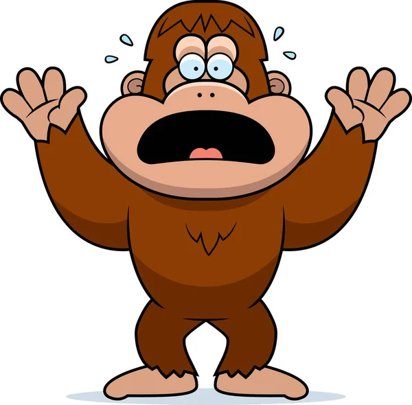 Cartoon Bigfoot Panicking — Stock Vector