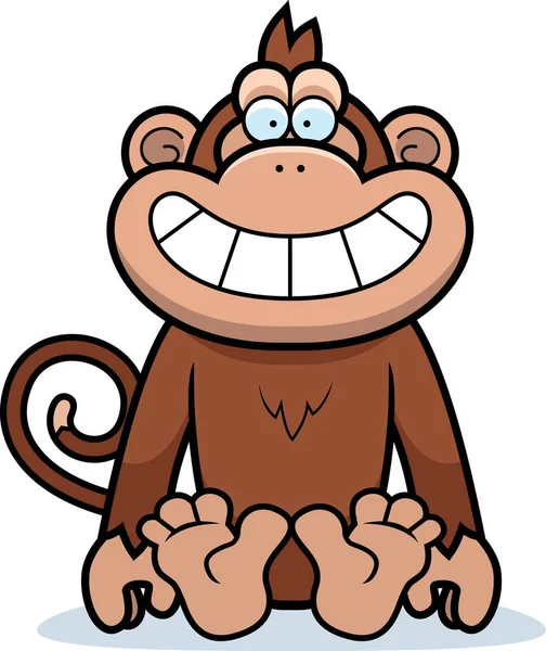 Macaco dos desenhos animados sentado —  Vetores de Stock
