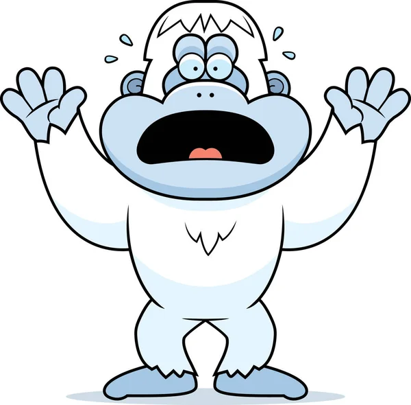 Cartoon Yeti Panicking — Stock Vector