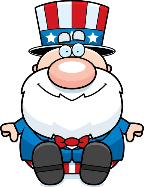 Cartoon Patriot sittande — Stock vektor