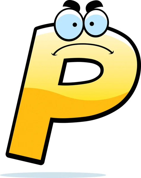 Caricature en colère Lettre P — Image vectorielle