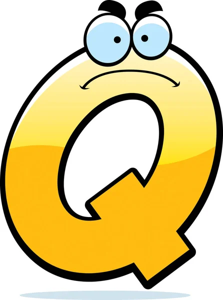 Θυμωμένος γελοιογραφία γράμμα Q — Διανυσματικό Αρχείο