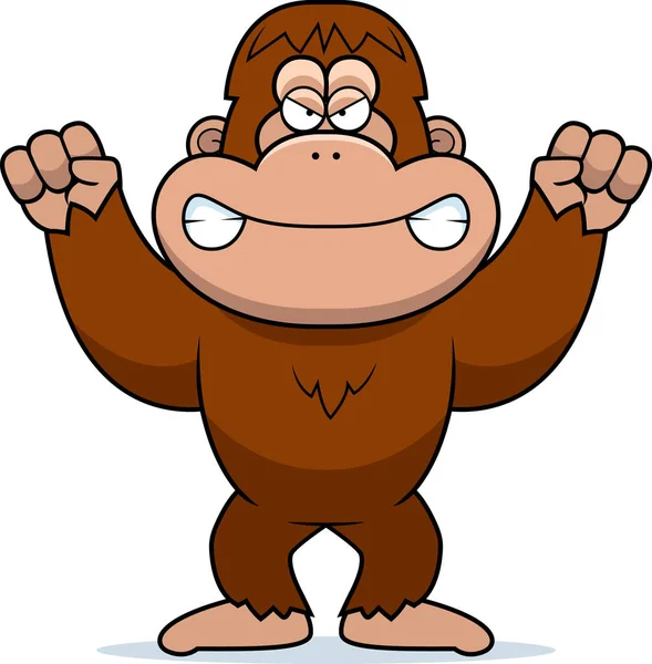 Angry Cartoon Bigfoot — Stock Vector