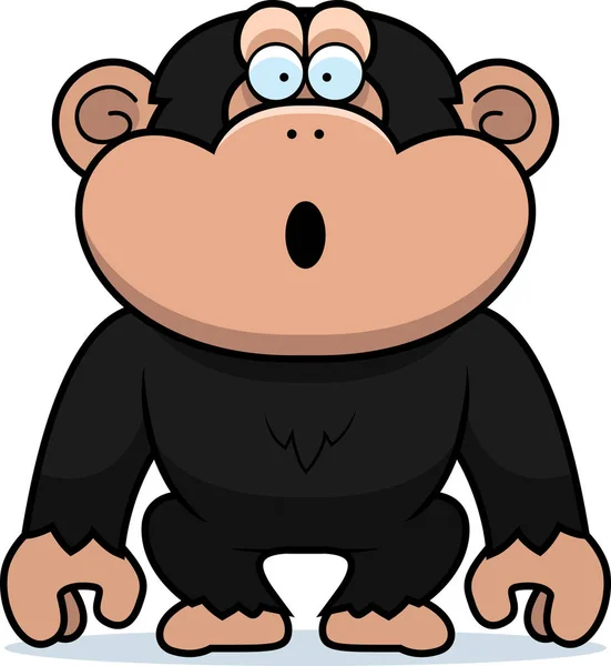 Cartoon Chimp verrast — Stockvector