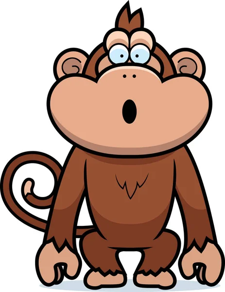 Mono de dibujos animados sorprendido — Vector de stock