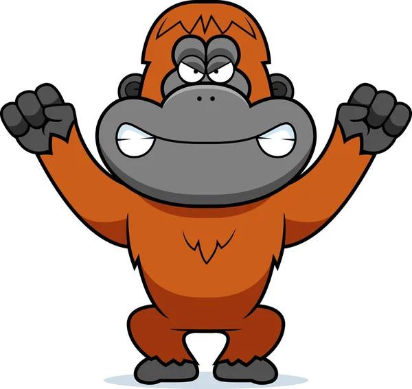 Angry Cartoon Orangutan — Stock Vector