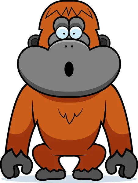 Cartoon orang-oetan verrast — Stockvector